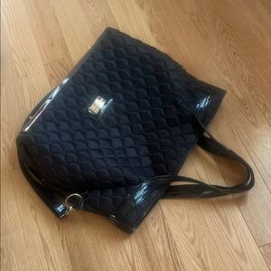 Chic Black Quilted Tote Bag